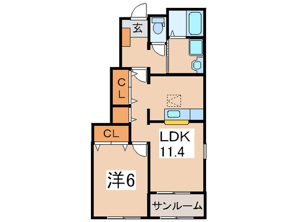 グリーン・フィールズＮⅡの物件間取画像